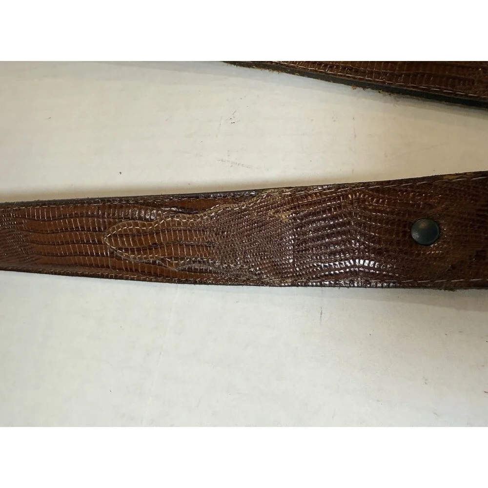 Belt 3-D DDD Belt 42 Brown Embossed Leather Tooled Western Cowhide Silver Buckle